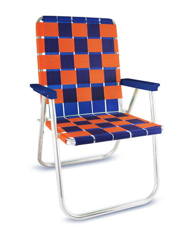 Blue & Orange Folding Aluminum Webbing - Lawn Chair USA