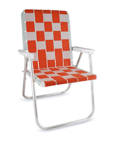 Orange & White Folding Aluminum Webbing - Lawn Chair USA