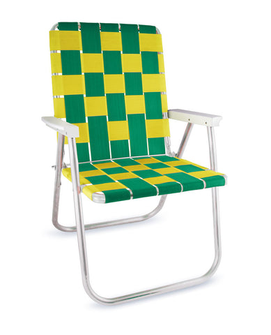 Green & Yellow Folding Aluminum Webbing - Lawn Chair USA