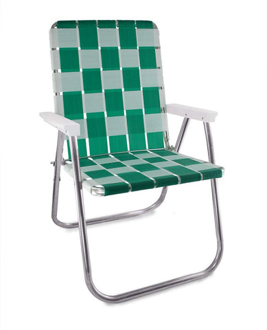Green & White Folding Aluminum Webbing - Lawn Chair USA