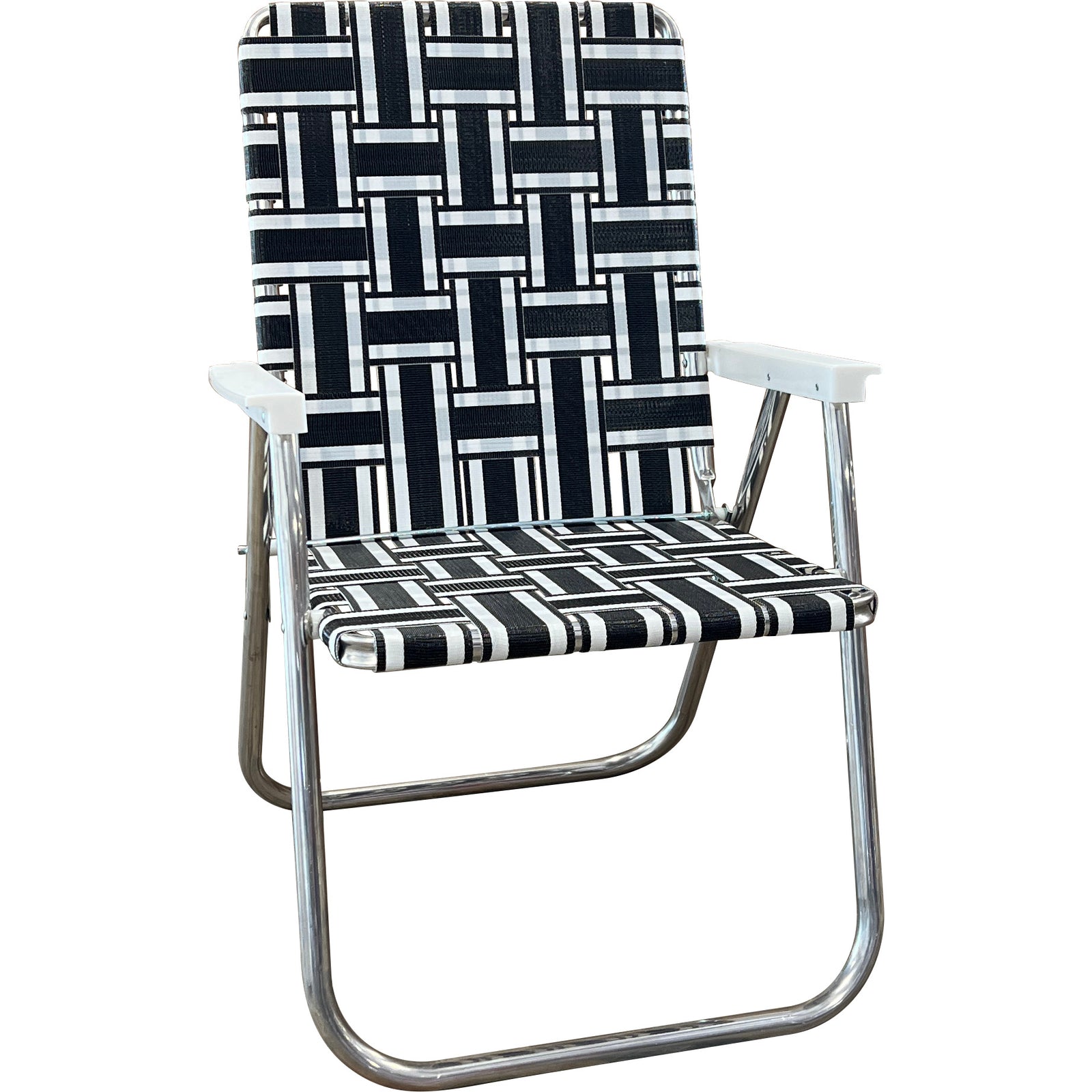 Folding Black and White Aluminum bing Lawn Chair Lawn Chair USA