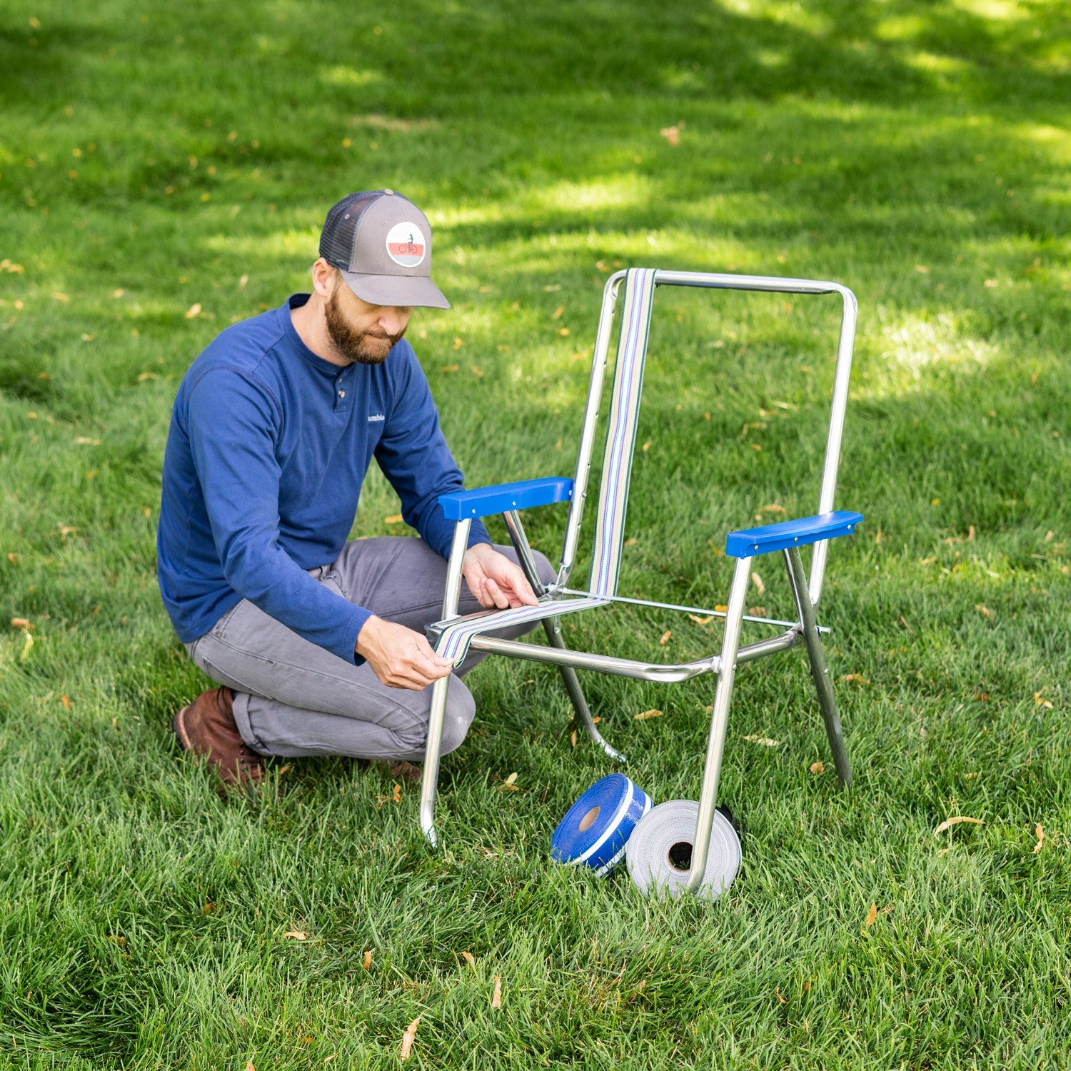 Webbed lounge lawn online chairs